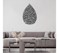 Decoración de Pared Moderna Minimalista de Metal con caligrafía árabe islámica del Corán y el Mensaje musulmán de Eid Mubarak para Sala de Estar (Negro 32"x48"|81x121cm)