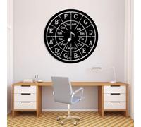 Decoración de Pared Moderna Minimalista de Metal con Notas Musicales de teoría Musical. Ideal para Regalar a Parejas. (Negro 35"x35"|90x90cm)