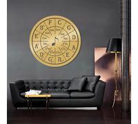 Decoración de Pared Moderna Minimalista de Metal con Notas Musicales de teoría Musical. Ideal para Regalar a Parejas. (Dorado 24"x24"|60x60cm)