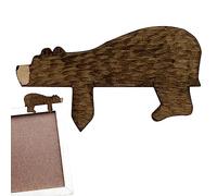 Decoración de pared para puerta, bonita decoración de madera hecha a mano, decoración de puerta de oso de madera, decoración del hogar, detalles de pared para una inauguración de la casa o un amante