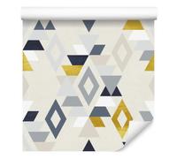 Decoración de Pared, Patrón geométrico en estilo retro, 50 x 1000 cm