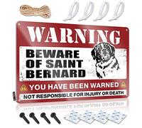 Decoración de pared retro con texto en inglés "Return Beware Of Saint Bernard", decoración de pared vintage para jubilación (30 x 40 cm)