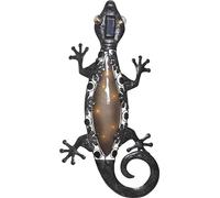 Decoración de pared solar LED GECKO lagarto de metal y vidrio