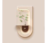 Decoración de Pared Vertical para Espacios reducidos, diseño de Arenisca 3D con luz, Escultura artística Moderna para Entrada, Dormitorio, Sala de Estar y Pasillo (Blanco Roto, 4,70 x 140 cm).