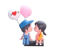 Decoración de Pareja para Coches, Decoraciones de salpicadero de Coche para Pareja Linda - Figura de Arte romántica,Decoración Deslizante, Figura de muñeca con Globo para Coche, Estatua de