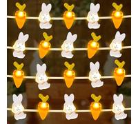 Decoración de Pascua, cadena de luces LED de 2 m, cadena de luces de Pascua, decoración de Pascua, luz blanca cálida, guirnalda de luces LED para primavera, Pascua, interior, exterior, fiesta, mesa
