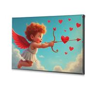 Decoración de Pascua Cupido Dispara Corazones con Su Lazo. Lienzo decorativo para baño, decoración de pared (40 x 60 cm)