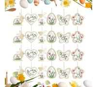 Decoración De Pascua De Madera - De Madera del Festival, Suspensión De Primavera Rústica, Acento De Vacaciones Estacionales, Exposición De Artesanía De Granja, Conjunto De Celebración