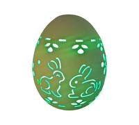 Decoración de Pascua moderna decoración de Pascua LED blanco huevo de Pascua de cerámica Huevo de Pascua ahuecado, estilo rústico rústico, estatua luminosa para decoración de mesa de Pascua, idea de