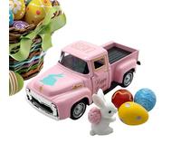 Decoración de Pascua para bandeja de pisos | Modelo de camioneta con huevos y conejito, decoración de pastilla de granja | Para mesa, dormitorio, porche, salón, casa, cocina, estante Cam