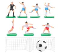 Decoración de Pastel de Fútbol PVC Reutilizable para Tartas y Postres | Miniaturas Figuras, Portería y Balón, Estilo Deportivo para Mesa de Postres y Celebraciones