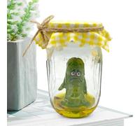 Decoración de pepinillo en un tarro: material de resina ligero, escultura en miniatura detallada, figura decorativa peculiar, acento artístico divertido con conversación, perfecto para fiestas de