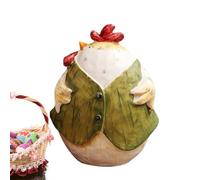 Decoración de pollo de Pascua,Figura de resina de un pollo para la decoración de Pascua,Estatua de escritorio de gallina pequeña | para escritorio de dormitorio de sala de estar interior