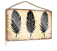 Decoración de puerta de granja Escucha a los susurros salvajes. Letreros de bar para hombre, cueva, piscina, decoración al aire libre (20 x 30 cm)