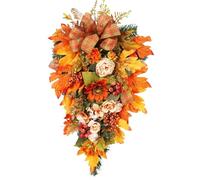 Decoración De Puerta De Otoño - Corona De Flores Y Bayas De Arce, Mesa De Corona De Otoño Artificial | Esplendor De Colores Estacionales Matices Otoñales Interiores, Diseño Decorativo Sensación De Vid