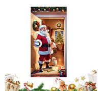 Decoración de puerta frontal de Navidad | Decoración de la cubierta de puerta navideña 2025, Gran de Navidad- Decoraciones de Navidad | Para decoración del porche delantero del árbol del gabinete