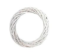 Decoración de Puerta y Ventana de Boda, Adorno en Blanco, artesanía DIY, Anillo de ratán Colgante, decoración navideña, Corona de Mimbre, Guirnalda blanca-15cm