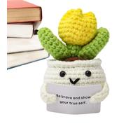 Decoración de Punto, muñeca de Flores de Punto Hecha a Mano, Flor de Ganchillo de Apoyo Emocional, decoración de muñeca de Punto Hecha a Mano