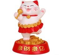 Decoración de resina de gato de la fortuna con imágenes de prosperidad cultural y rotación suave para interior y vehículo estilo interior (D)