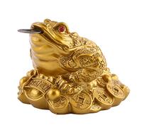 Decoración de Resina Lucky Frog, Money Frog, Feng Shui Frog, para Home Hotel Store para Office[Imitation Copper, Small Size 6X6X5 cm]