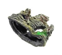 Decoración de roca de acuario de resina para pecera, decoración de puente Aquascaping con diseño de cueva, adorno de rocalla artificial para estanque y paisaje del hogar (C)