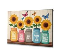 Decoración de sala de estar con mensajes florales en tarros coloridos, lienzo decorativo para colgar cuadros, decoración de sala de estar (30 x 40 cm)