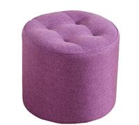 decoración de Sala de Estar, Taburete Multiuso Reposapiés de Suelo cómodo for Interior y Exterior, puf otomano tapizado y Acolchado(Purple,32x32x35cm)