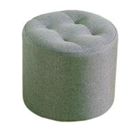 decoración de Sala de Estar, Taburete Multiuso Reposapiés de Suelo cómodo for Interior y Exterior, puf otomano tapizado y Acolchado(Light Green,32x32x19cm)
