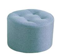 decoración de Sala de Estar, Taburete Multiuso Reposapiés de Suelo cómodo for Interior y Exterior, puf otomano tapizado y Acolchado(Light Blue,32x32x19cm)