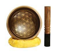 Decoración de Sala de Meditación 1 Juego de Cuenco de Música Budista Cuenco de Canto Antiguo Cuenco de Canto Tallado Cuenco de Meditación Cuenco de Canto con Sonido Música Cobre Instrumento Musical