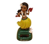 Decoración de salpicadero de coche | Figura decorativa de coche de niña hawaiana, juguete agitando chicas bailando, figura coleccionable alimentada por energía solar, decoración de tablero