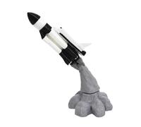 Decoración de salpicadero de perro estatua cohete despegue impreso 3D | Estatua de perro decorativo para estanterías mesitas de noche casa jardín oficinas café