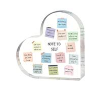 Decoración De Salud Mental - Signo De Afirmación Del Corazón Para La Salud Mental | Cosas Que Puedo Comprobar Cartel Acrílico En Forma De Corazón Para Escritorio, Hogar, Escuela, Oficinas (D)