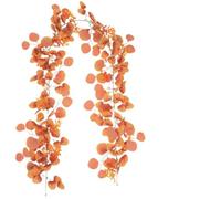 Decoración de seda plástica flexible del hogar de la vid 2m del otoño(1) | Longitud flexible de 200 cm, hojas de seda realistas, colores naranja vibrantes, núcleo de alambre para dar forma