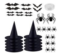 Decoración de Sombrero de Pegatinas de Murciélago y Araña Decoración de | con Cuerda de 50 Metros Sombreros Halloween Decoración para Entrada Jardín Árbol Pasillo Facha