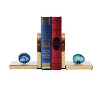 Decoración de sujetalibros Sujetalibros de ágata verde azulado Sujetalibros de alta resistencia para estantes Soporte de estante de libros de escritorio Soportes de sujetalibros decorativos para el hogar Tapones de libros Extremos de libros Adornos de sala de estar de oficina