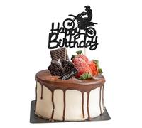 Decoración de Tarta de Cumpleaños con Motivo de Moto, Kit de Decoración de Pasteles Seguro para Alimentos, Accesorio para Celebraciones Memorables, Regalo para Aficionados a las Motocicletas (A)