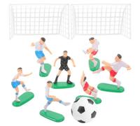 Decoración de Tarta de Fútbol PVC Figuras y Portería Mini | Escena Temática, Reutilizable para Tartas y Dioramas, Incluye Balón, Puerta y Figuras, Estilo Deportivo