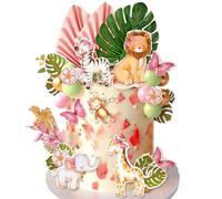 decoración de tarta safari babyshower cake topper niña dos salvajes cake topper salvaje uno decoracion de pastel safari 1st birthday girl zoo animal cake toppers