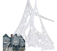 Decoración De Tela para Halloween | Gasa de Halloween Telaraña Fantasmagórica,Accesorio Escenográfico Telón Fotos Suministros Terror para Exteriores Jardín Valla Ventana