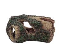 Decoración de tronco de árbol hueco para acuario, de tronco hueco de resina para pecera, tronco de agujero y casa cueva de madera para pecera, camarones, cangrejos, tortugas