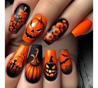 Decoración de uñas de telaraña de Halloween, M, cuadrada, artificial, cómoda, acabado ABS mate, fácil de aplicar para fiestas, diseño de telaraña