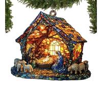 Decoración de Ventana de Jesús para Interiores, Material de, religiosos, Arte de fe, Ventana portátil de Larga duración para Colgar en la Ventana con característica Espiritual