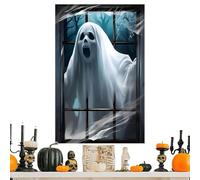 Decoración De Ventana Fantasma De Halloween, Cubiertas De Puerta Fantasma De Halloween Para Interior, Póster De Puerta Para Fiestas Decoración De Interior Y Exterior Para Piso Porche Balcón Festival