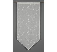 Decoración de Ventana Paneles de Encaje con Bordado Blanco, 60 x 120 cm