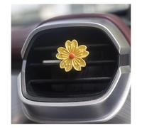 decoración de ventilación de automóviles, clip de Difusor de aire acondicionado for coche con diseño de flores de cerezo, 4 unidades, bonita decoración interior for coche for mujer, color rosa(Yellow)