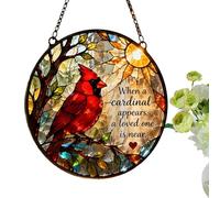 Decoración De Vidrieras - Decoración De Interior Acrílico Conmemorativo Cardenal, Atrapasuepájaros Rojo De Ventana | Para Hombre Marido Abuela Mamá Mujer Sala Dormitorio Balcón Patio Árbol