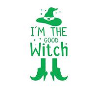 Decoración de vinilo para pared Bruja de Halloween 54x105.3cm No daña la superficie de la pared Verde