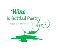 Decoración de vinilo para pared Copa de vino Bebida alcohólica Bar Restaurante 51x65.1cm Embellecimiento de paredes Verde