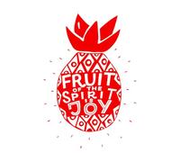 Decoración de vinilo para pared Letras a mano El espíritu de la fruta es alegría hecha 48x69.8cm No se cae Rojo